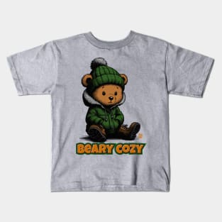 Beary Cozy Teddy Graphic Tee for Kids | Cute Cartoon Bear Kids T-Shirt